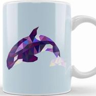 Baskı Dükkanı Geometric Animal Killer Whale Orca Kupa