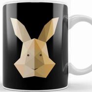 Baskı Dükkanı Geometric Animal Rabbit Head Kupa