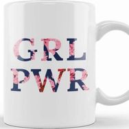 Baskı Dükkanı Girl Power Empowering Floral Background Kupa