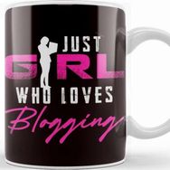 Baskı Dükkanı Girl Who Loves Blogging Blogger Author Writer Travel Vlogger Kupa Bardak