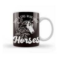 Baskı Dükkanı Girl Who Loves Horses Horse Head Horseshoe Equestrian Sport Kupa Bardak