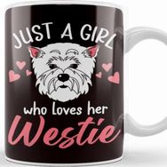 Baskı Dükkanı Girl Who Loves Westie West Highland Terrier Dog Breed Puppy Kupa Bardak