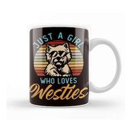 Baskı Dükkanı Girl Who Loves Westies West Highland Terrier Dog Breed Puppy Kupa Bardak