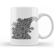 Baskı Dükkanı Godzilla Japanese Symbols Collage Kupa Bardak