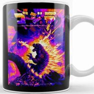 Baskı Dükkanı Godzilla Retro Godzilla Alien Kupa Bardak