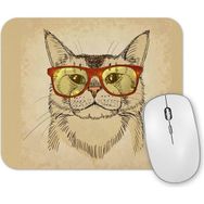 Baskı Dükkanı Gözlüklü Kedi Cats Mouse Pad