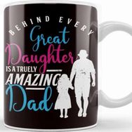 Baskı Dükkanı Great Daughter Amazing Dad Papa Father Daddy Husband Stepdad Kupa