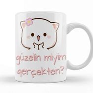 Baskı Dükkanı Güzelin Miyim Gerçekten Kupa