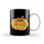 Baskı Dükkanı Halloween Jack O Lantern Unicorn Pixel Art Kupa