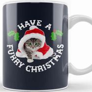 Baskı Dükkanı Have A Furry Christmas Cat Kupa