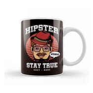 Baskı Dükkanı Hipster Stay Retro True Obey None Bearded Mustache Gift Kupa