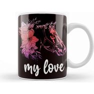 Baskı Dükkanı Horses My Love Horse Fan Stable Horseshoe Saddle Dressage Kupa