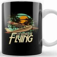 Baskı Dükkanı I D Rather Be Flying Airplane Pilot Aviation Kupa