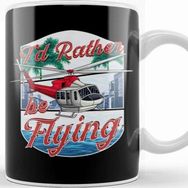 Baskı Dükkanı I D Rather Be Flying Helicopter Pilot Aviation Kupa