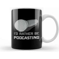 Baskı Dükkanı I D Rather Be Podcasting Cute &amp; Funny Podcast Host Kupa