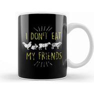 Baskı Dükkanı I Don T Eat My Friends Vegan Cute Distressed Kupa