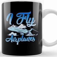 Baskı Dükkanı I Fly Airplanes Pilot Plane Piloting License Kupa