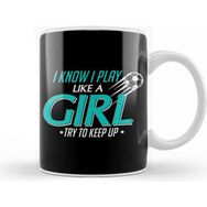 Baskı Dükkanı I Know I Play Like A Girl Try To Keep Up Soccer Kupa