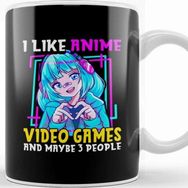 Baskı Dükkanı I Like Anime Video Games And Maybe 3 People Gamer Kupa