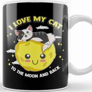 Baskı Dükkanı I Love My Cat To The Moon And Back Cute Kitten Kupa