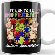 Baskı Dükkanı It S Ok To Be Different Autism Awareness Bunnies Kupa