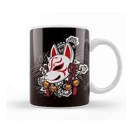 Baskı Dükkanı Japanese Art Cat Ninja Samurai Fighter Warrior Kendo Katana Porselen Beyaz Kupa Bardak