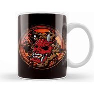 Baskı Dükkanı Japanese Warrior Mask Mempo Samurai Shinobi Warrior Ninja Kupa Bardak