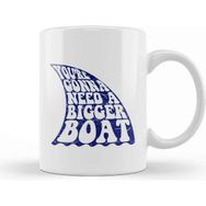 Baskı Dükkanı Jaws Inspired Bigger Boat Quote Porselen Beyaz Kupa Bardak