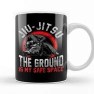 Baskı Dükkanı Jiu Jitsu The Ground Is My Safe Space Bjj Pun Porselen Beyaz Kupa Bardak
