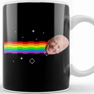 Baskı Dükkanı Joe Biden Nyan Cat Porselen Beyaz Kupa Bardak