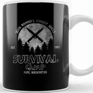 Baskı Dükkanı John Rambo Forest Skills Survival Camp First Blood Porselen Beyaz Kupa Bardak