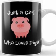 Baskı Dükkanı Just a Girl Who Loves Pigs Cute Baby Pig Piglet Kupa