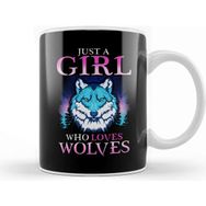 Baskı Dükkanı Just a Girl Who Loves Wolves Confident Lone Wolf Kupa