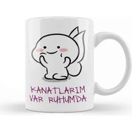 Baskı Dükkanı Kanatlarım Var Ruhumda Komik Kupa