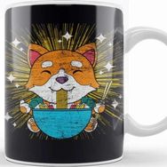 Baskı Dükkanı Kawaii Cute Anime Shiba Inu Dog Otaku Japanese Ramen Noodles Kupa