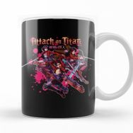 Baskı Dükkanı KB10000 Attack On Titan Eren Levi Mikasa Porselen Kupa Bardak