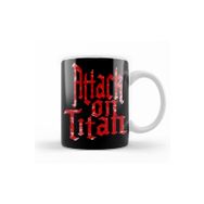 Baskı Dükkanı KB10001 Attack On Titan Font Logo Porselen Kupa Bardak
