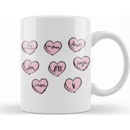 Baskı Dükkanı KB10221 Bts Hearts Porselen Kupa Bardak