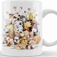 Baskı Dükkanı KB10444 Dogs Pug Köpek Porselen Kupa Bardak