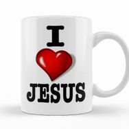 Baskı Dükkanı KB10502 Eu Amo Jesus Porselen Kupa Bardak