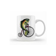 Baskı Dükkanı KB10556 Feminism Fish Without A Bicycle Balık Porselen Kupa Bardak