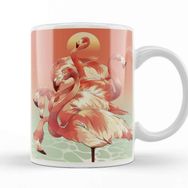 Baskı Dükkanı KB10568 Flamingos Porselen Kupa Bardak