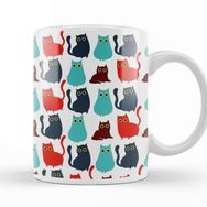 Baskı Dükkanı KB11002 Kediler Cat Pattern Porselen Kupa Bardak