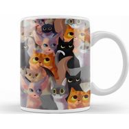 Baskı Dükkanı KB11004 Kediler Lotsa Cats Porselen Kupa Bardak