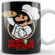 Baskı Dükkanı KB11200 Mario Bros Marios Pizza Porselen Kupa Bardak