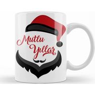 Baskı Dükkanı KB11427 Noel Baba Ile Mutlu Yıllar Porselen Kupa Bardak