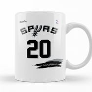 Baskı Dükkanı KB11781 Spurs 20 Ginobilli Branca Rox Ink Porselen Kupa Bardak