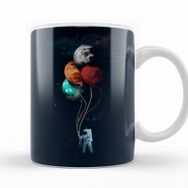 Baskı Dükkanı KB12275 Astronaut Balonlu Porselen Kupa Bardak