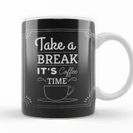 Baskı Dükkanı KB12374 Coffe Take A Break Its Coffee Time Porselen Kupa Bardak