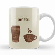 Baskı Dükkanı KB12468 I Love Coffe Porselen Kupa Bardak